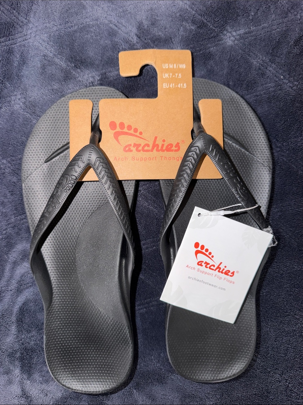 Archies Women's Black Arch Support Sandals - Flip Flops